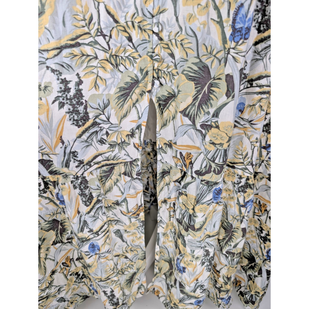 Abercrombie & Fitch Gabriella Linen Maxi Dress XXLP Floral Butterfly Cottagecore - Picture 7 of 13